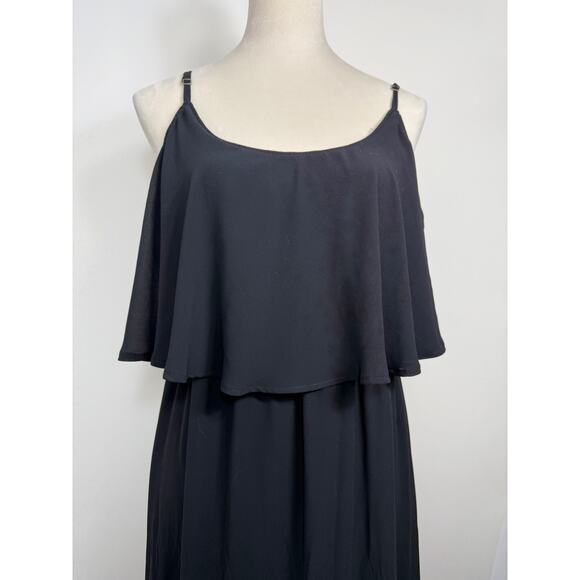 Show Me Your MuMu Caitlin Ruffle Maxi Dress Black XXL Witchy Goth Formal - Picture 2 of 9